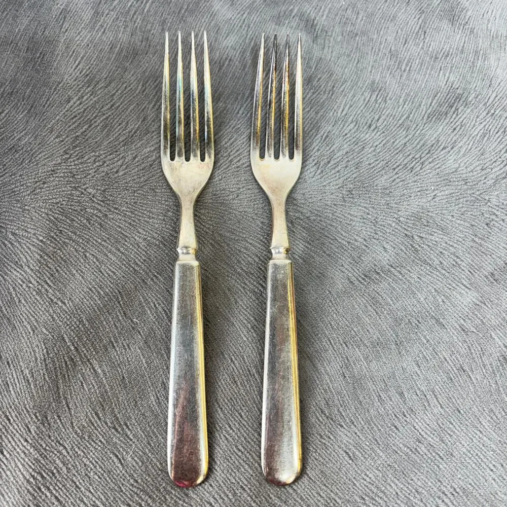 Silverplate Forks Lot of 2 Ludwig of England Vintage vs Antique 7 1/2